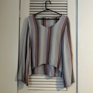 Cloth & Stone Bell Sleeve Striped Top